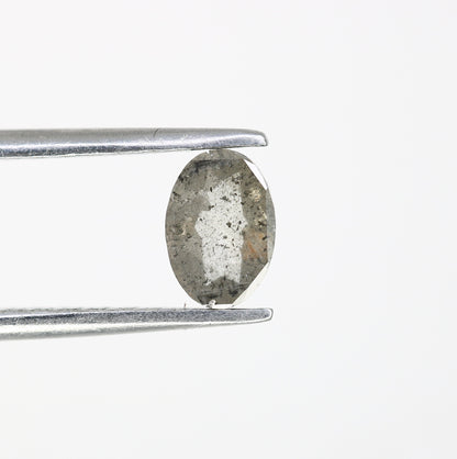 0.49 CT 6.10 MM Oval Shape Salt And Pepper Diamond For Designer Jewelry