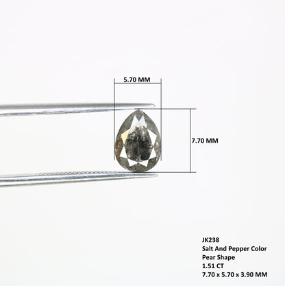 1.51 CT Pear Shape Salt And Pepper 7.70 MM Diamond