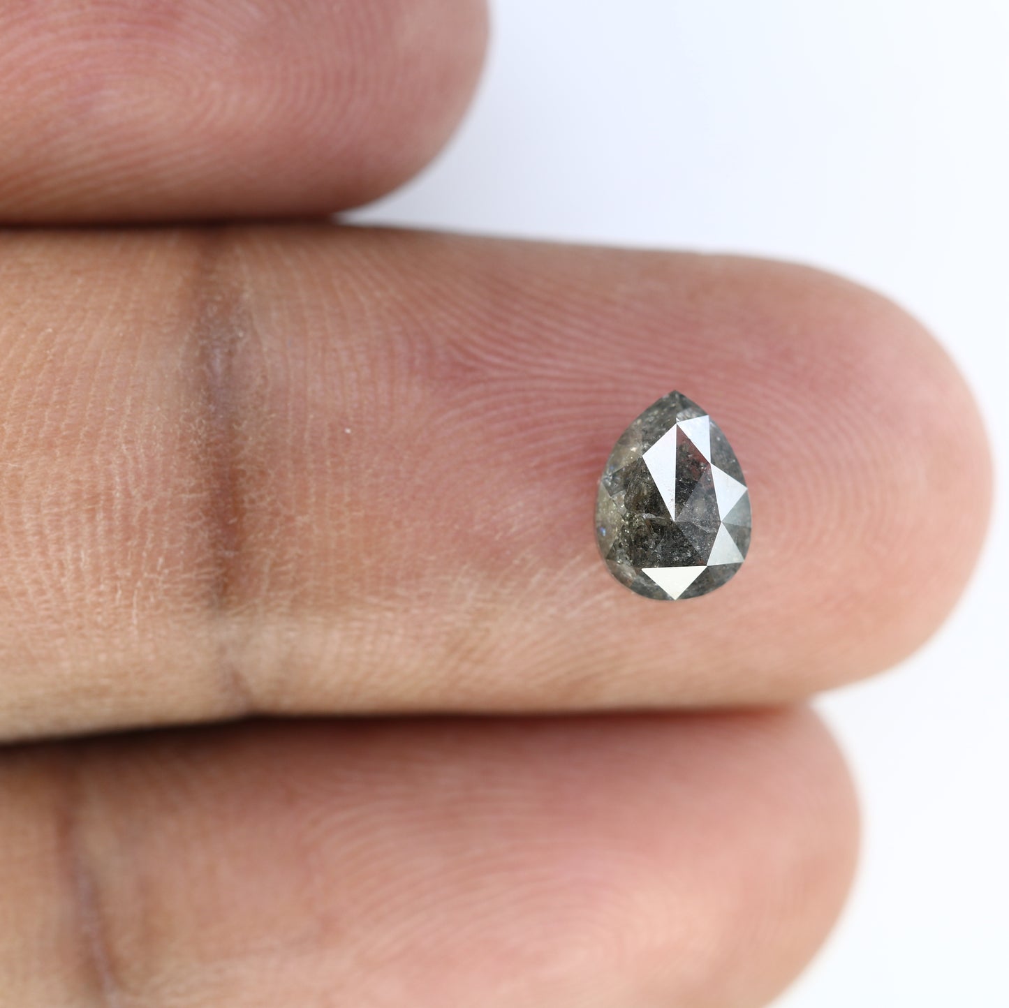 1.51 CT Pear Shape Salt And Pepper 7.70 MM Diamond