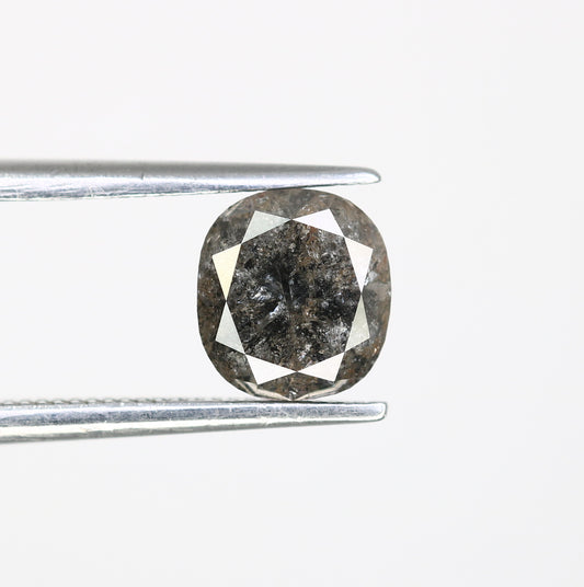 1.47 CT Cushion Cut Salt And Pepper 6.50 MM Diamond