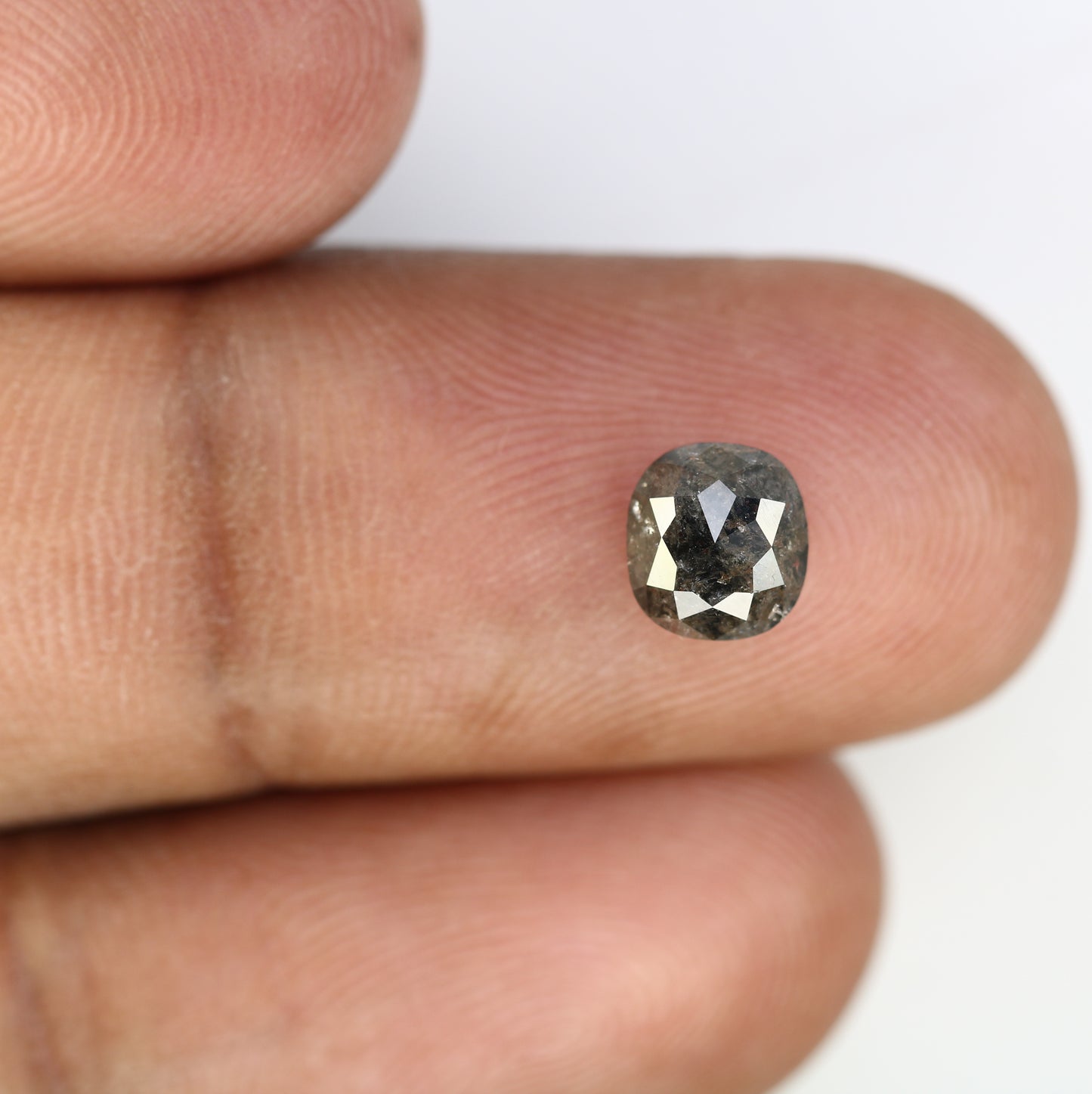 1.47 CT Cushion Cut Salt And Pepper 6.50 MM Diamond