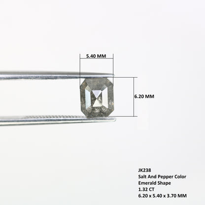 1.32 CT 6.20 MM Emerald Cut Salt And Pepper Diamond
