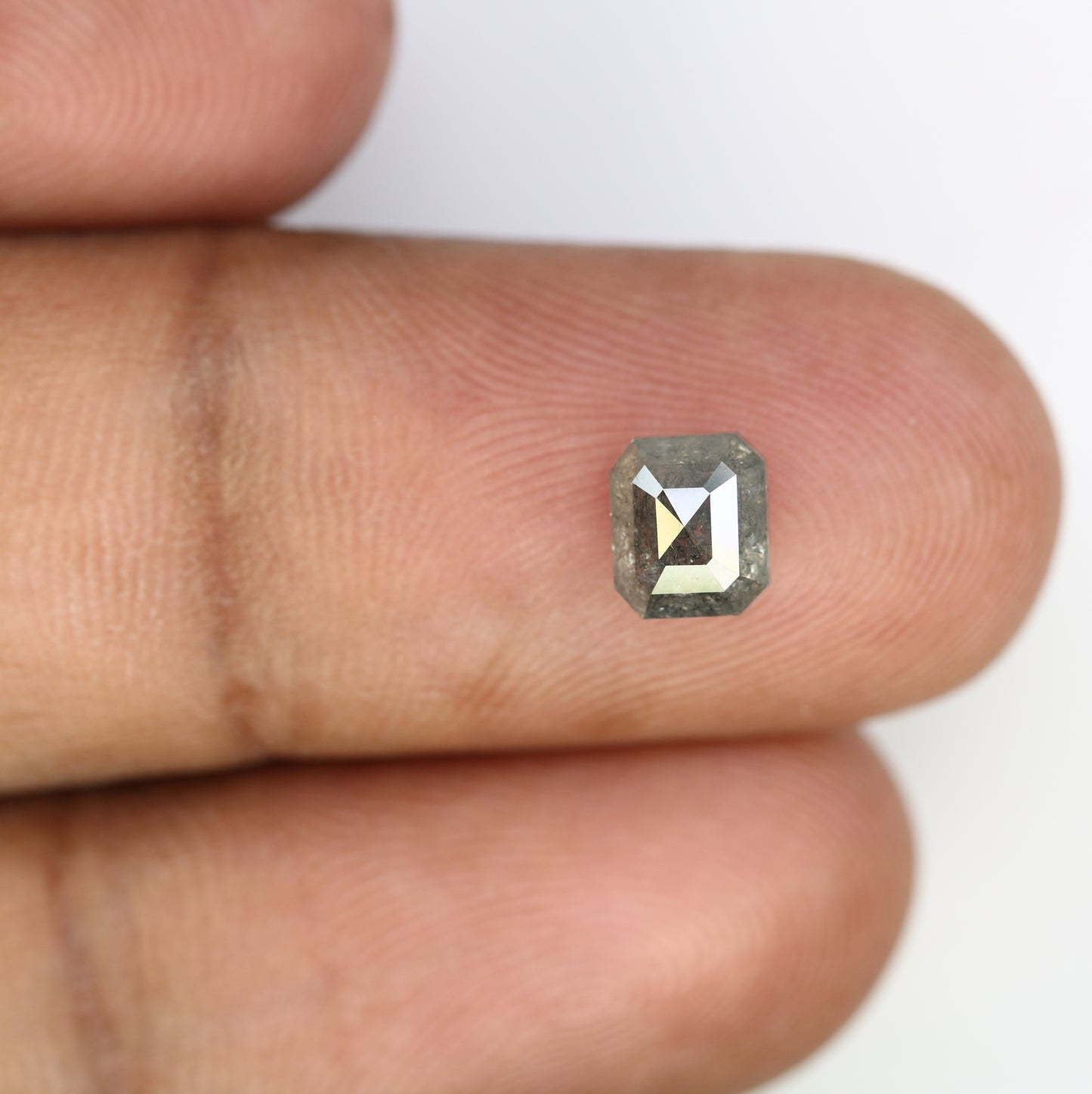 1.32 CT 6.20 MM Emerald Cut Salt And Pepper Diamond