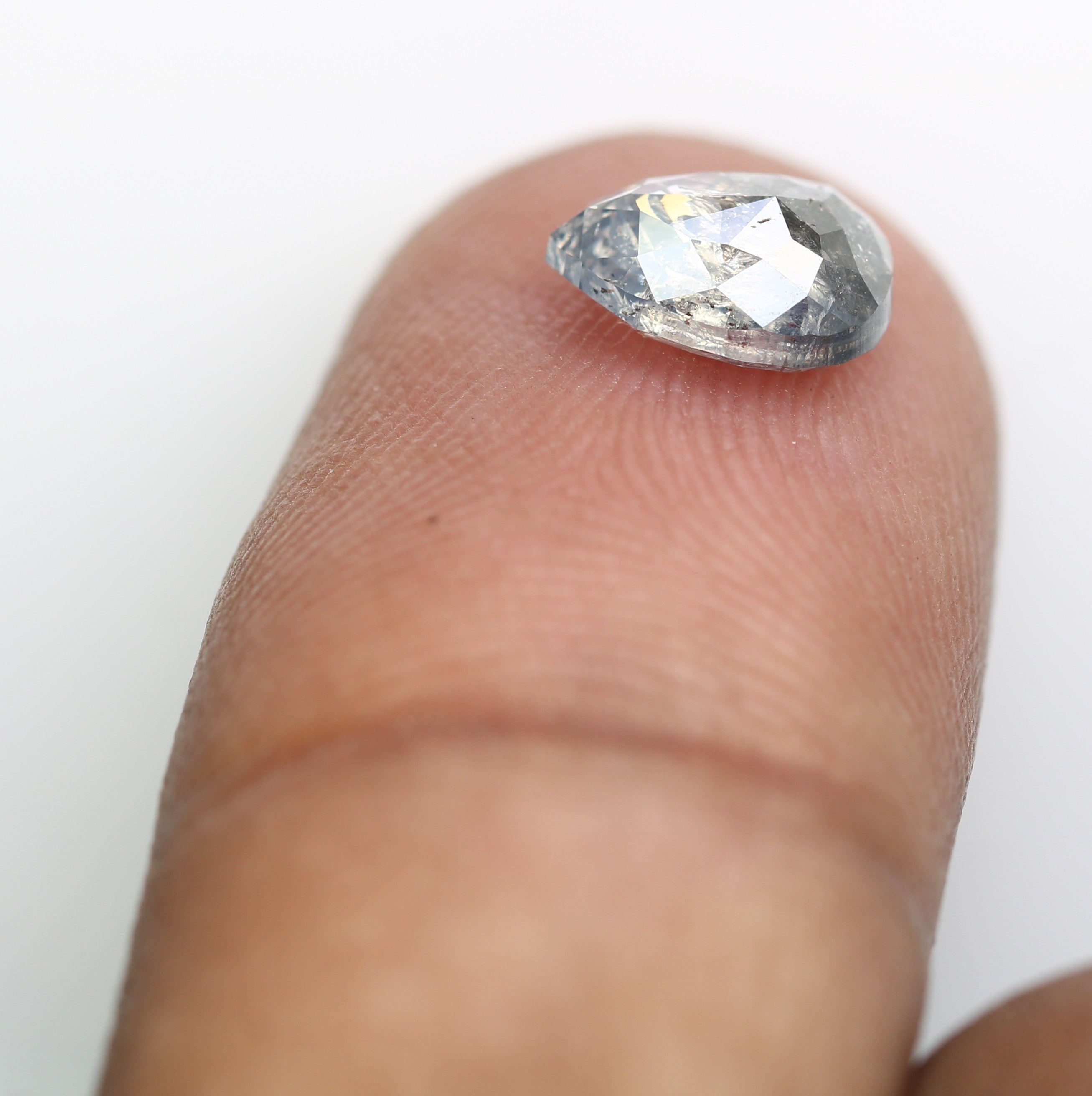 1.44 CT Pear Shape Salt And Pepper Diamond For Proposal Ring