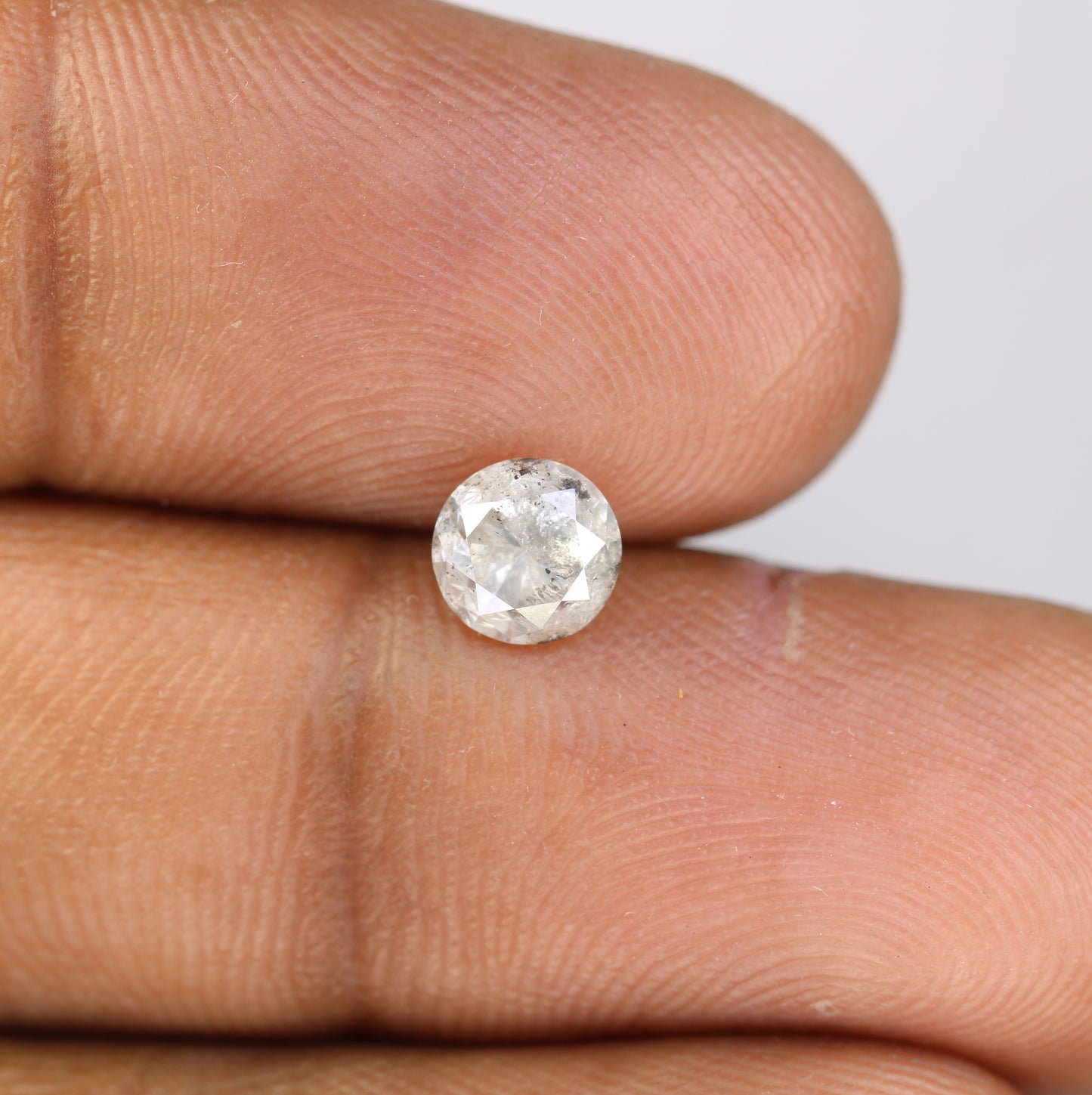 0.98 CT Salt And Pepper Loose Round Brilliant Cut Diamond Ring
