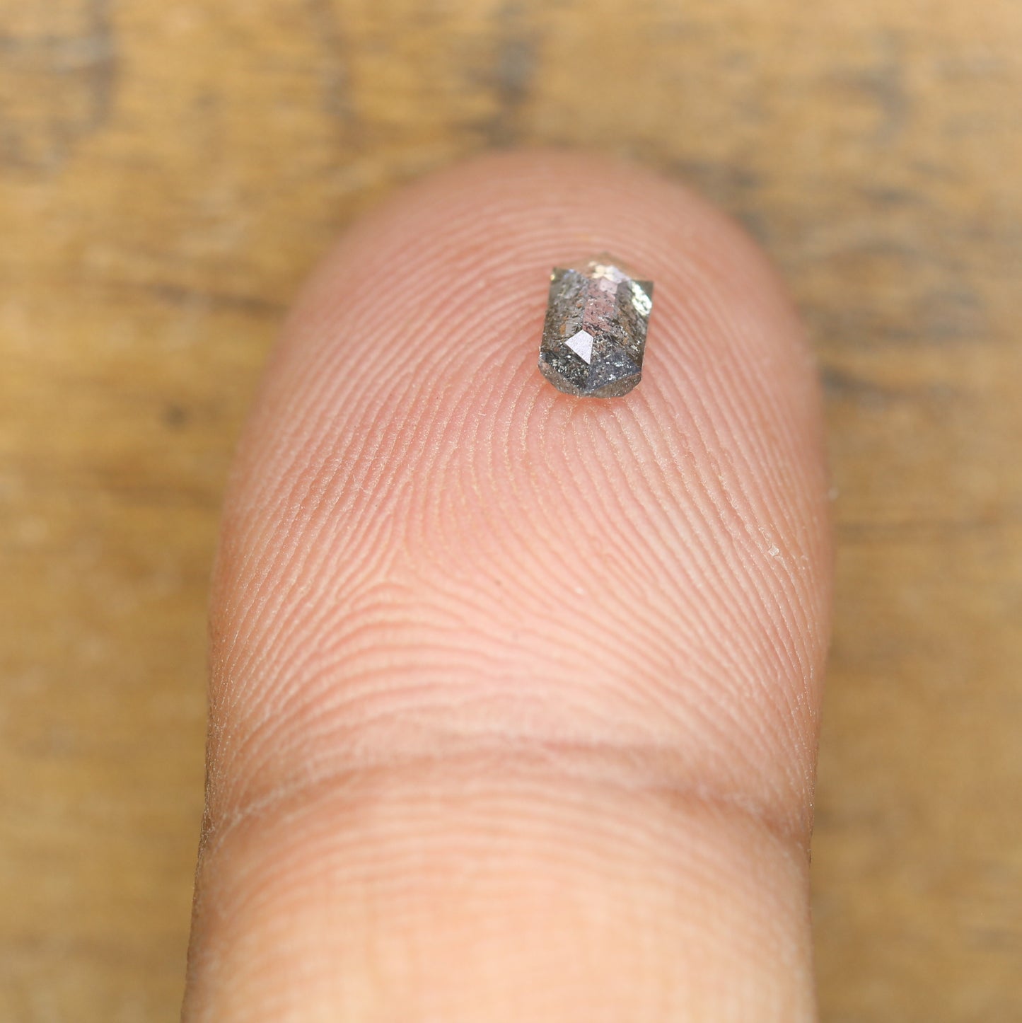 Natural Loose 0.29 CT Elongated Hexagon Shape Salt and Pepper Grey Galaxy Diamond for Gift