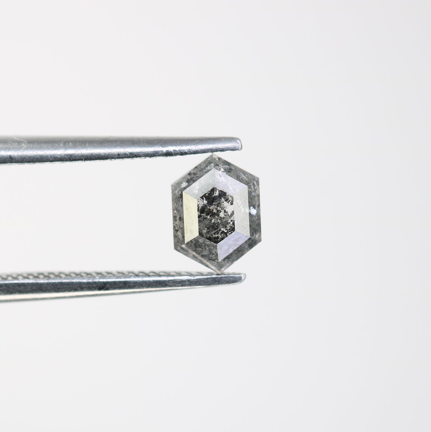 0.65 CT Salt And Pepper Elongated Hexagon Shape Diamond For Engagement Ring