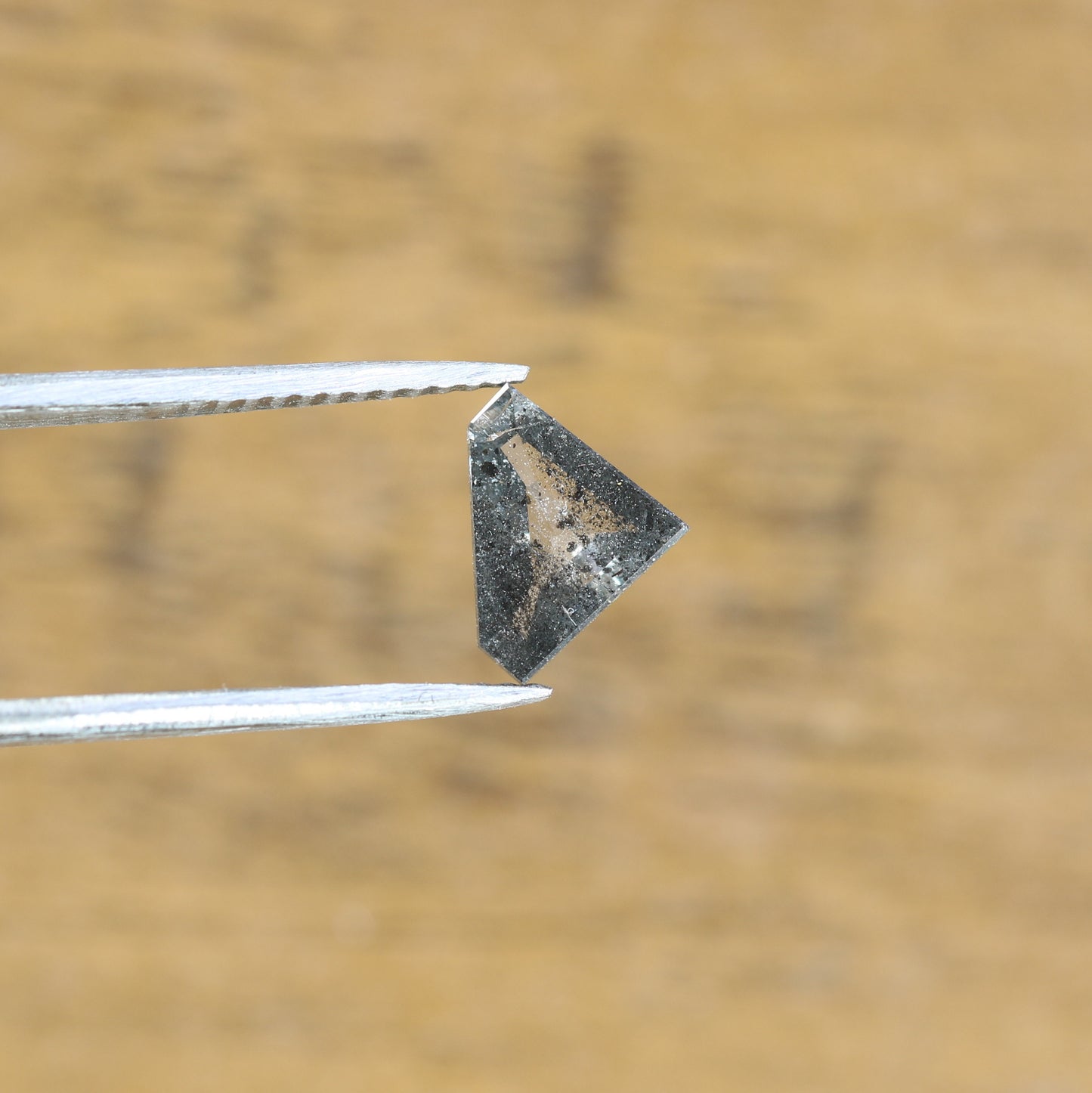 Natural Loose 0.61 CT Geometric Diamond Shape Salt and Pepper Grey Galaxy Diamond for Gift