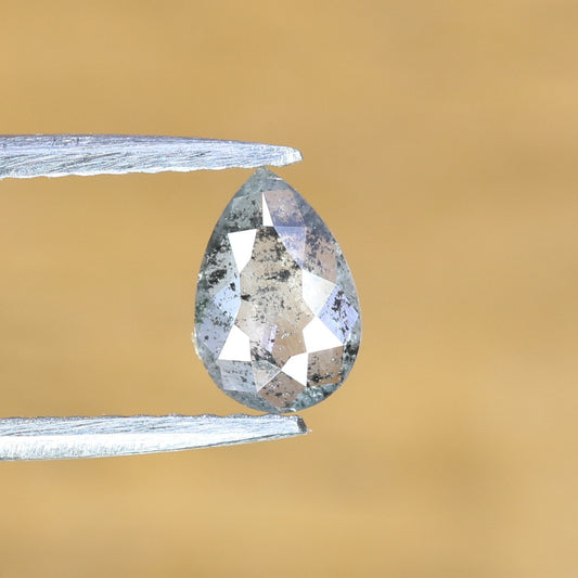 Natural Loose 0.31 CT Pear Shape Salt and Pepper Grey Galaxy Diamond for Gift
