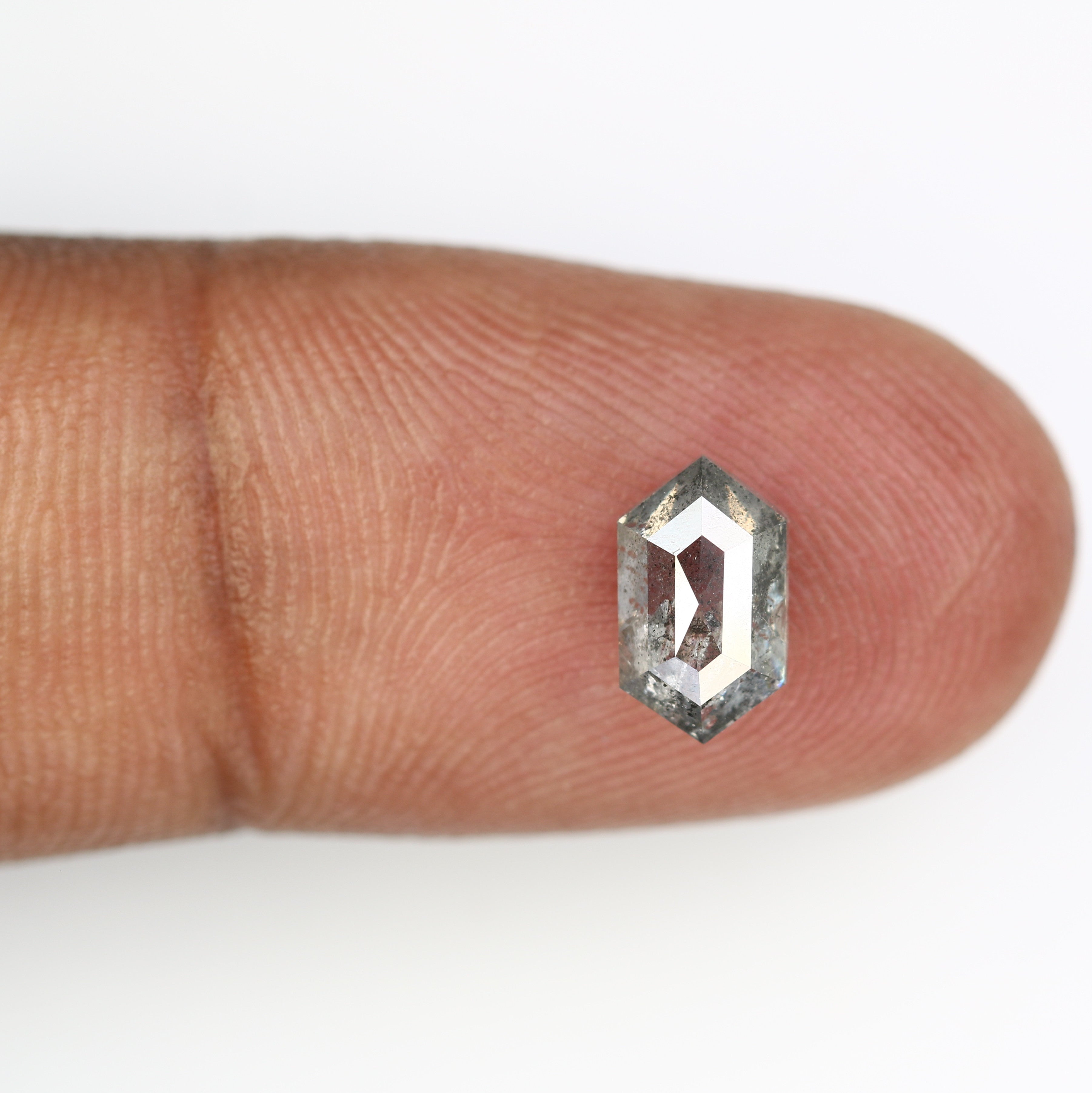 1.34 Carat Hexagon Shape Diamond Ring Loose Salt And Pepper Diamond