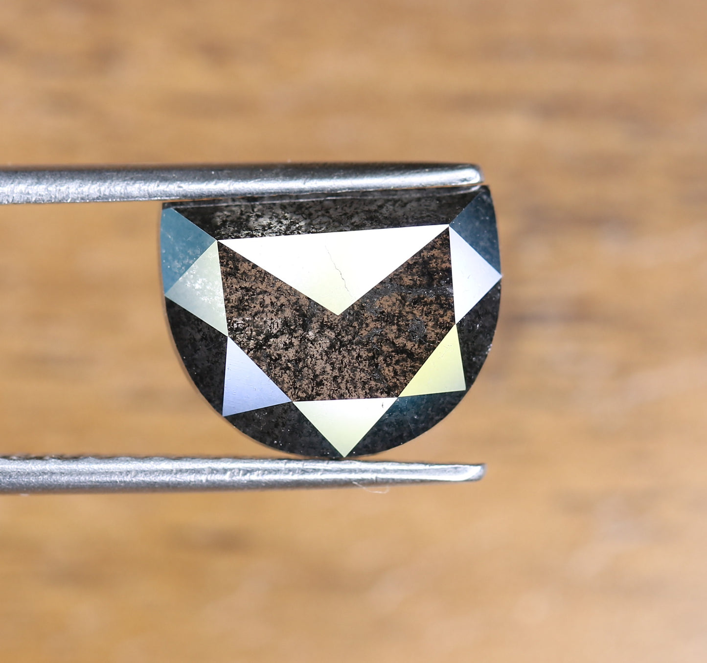 3.07 CT 8.30 MM Salt and Pepper Half Moon Shape Diamond For Engagement Ring | Pendant | Bracelet