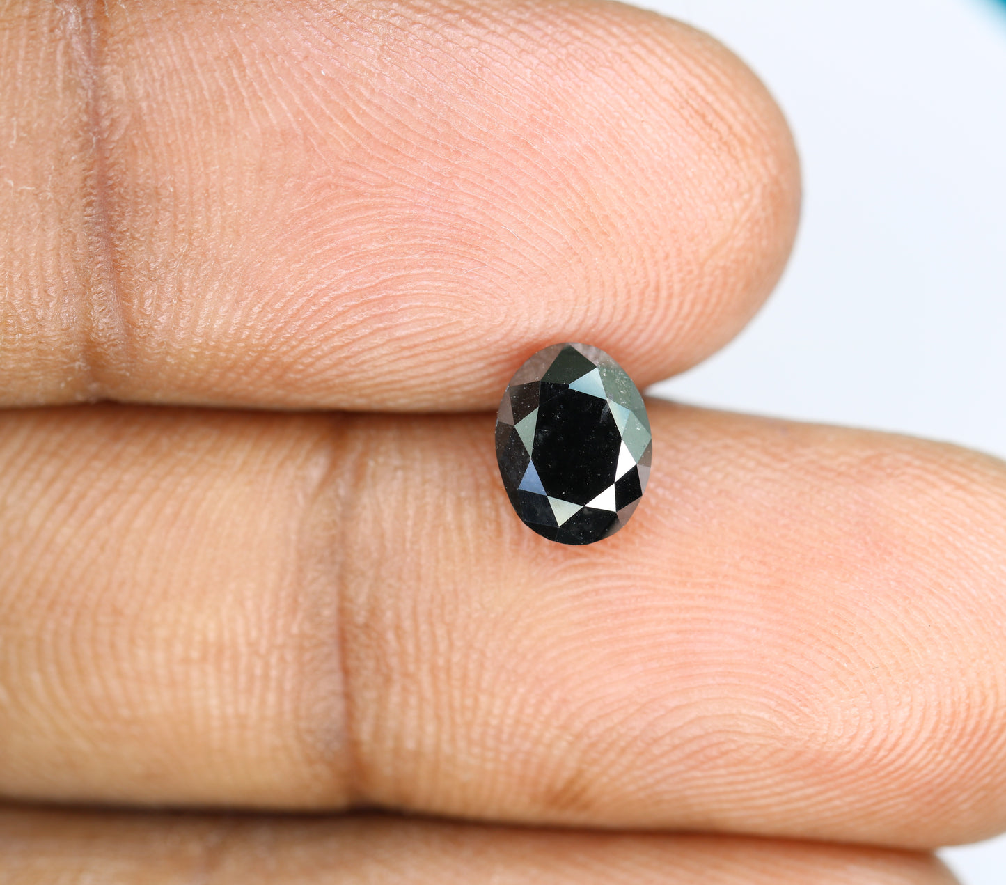 1.38 CT Black Color Oval Shape Natural Loose Diamond For Engagement Ring