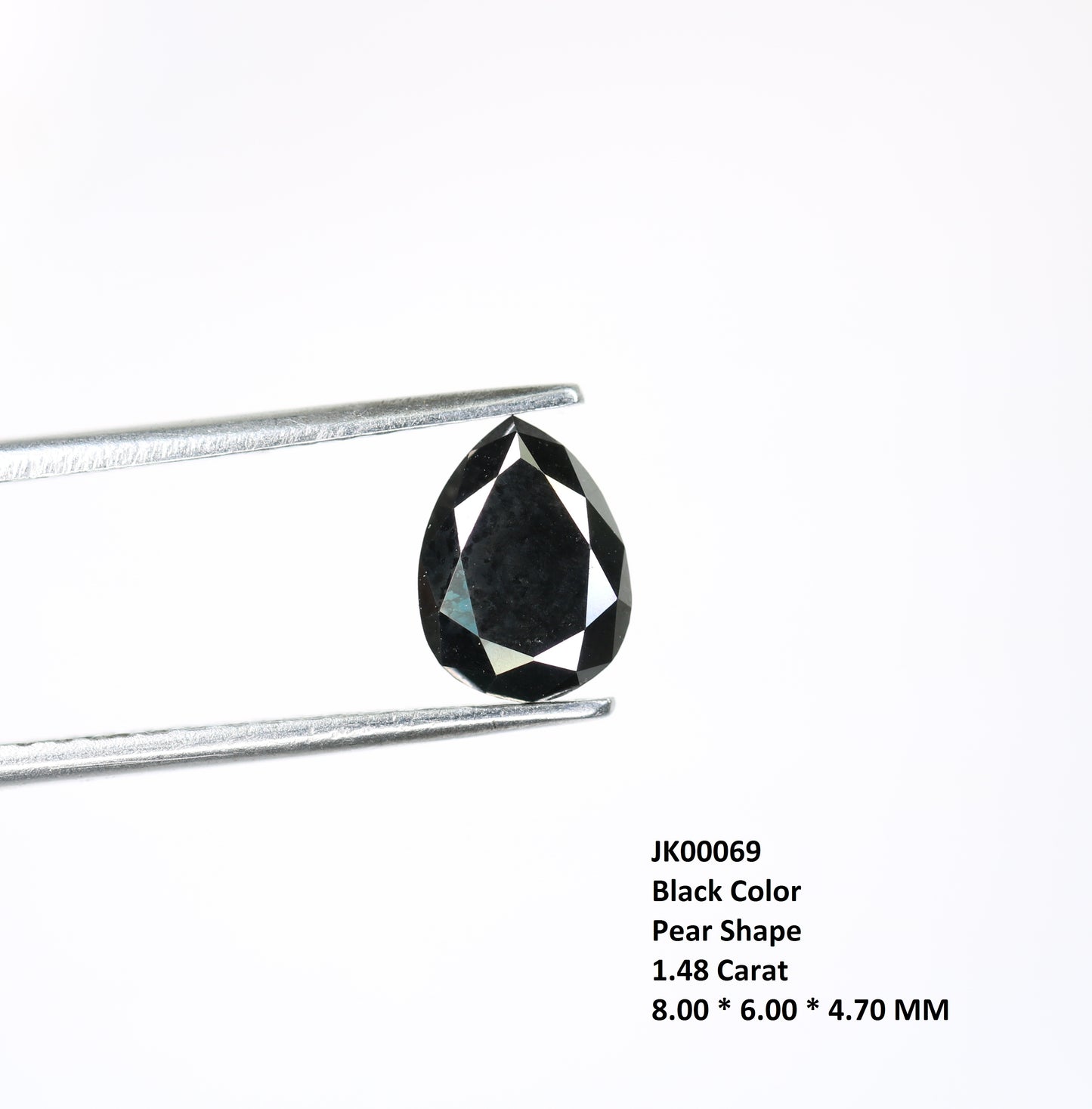 1.48 CT Fancy Black Pear Diamond For Wedding Ring