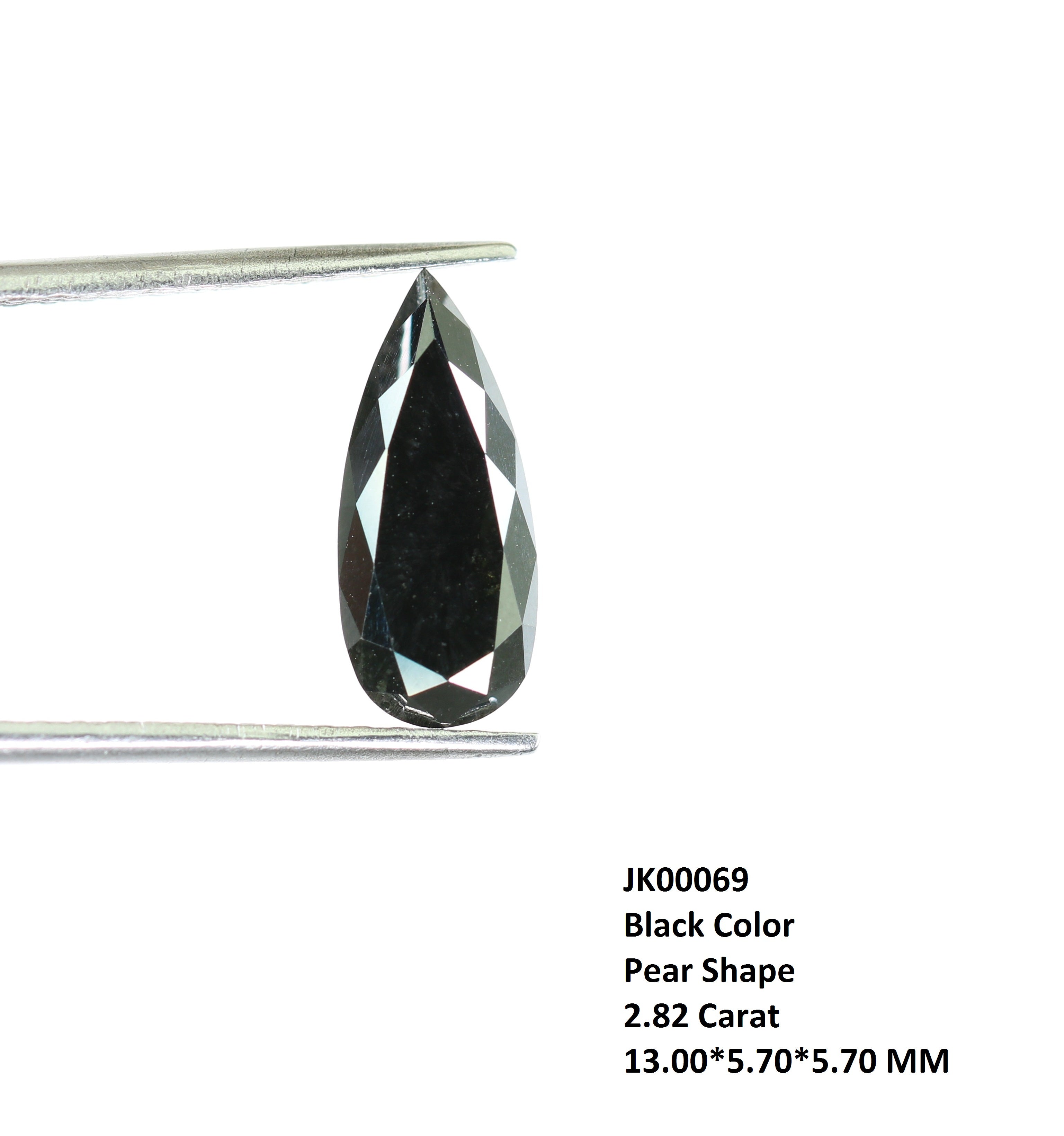 2.82 CT Black Pear Shape Diamond For Wedding Ring