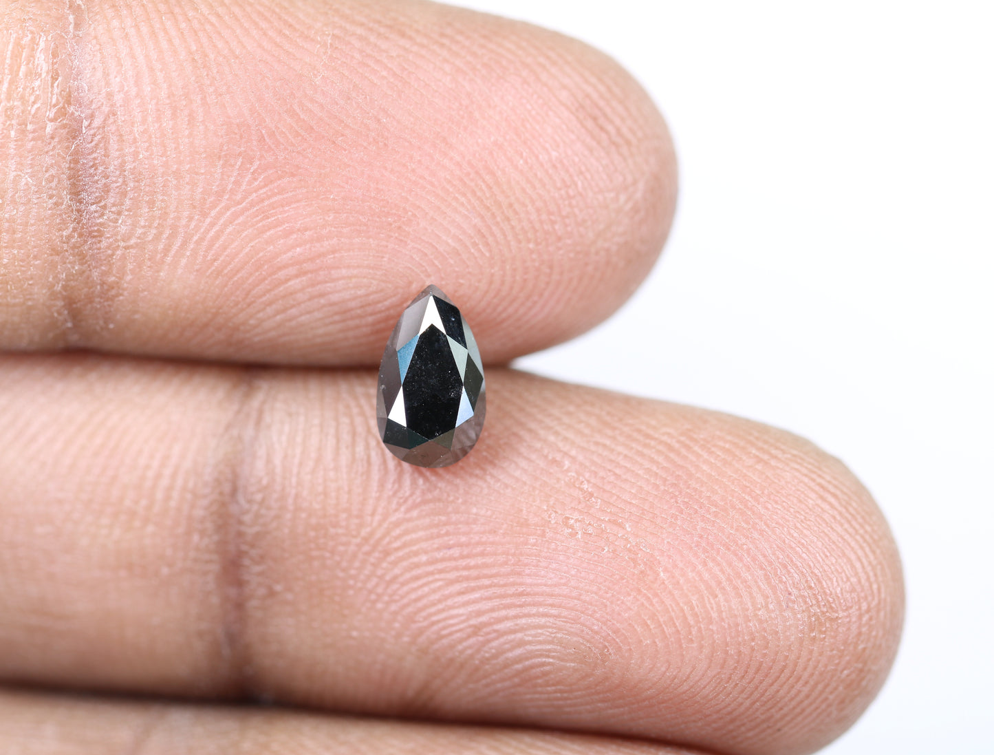1.18 CT Pear Shape Natural Loose Black Diamond For Wedding Ring