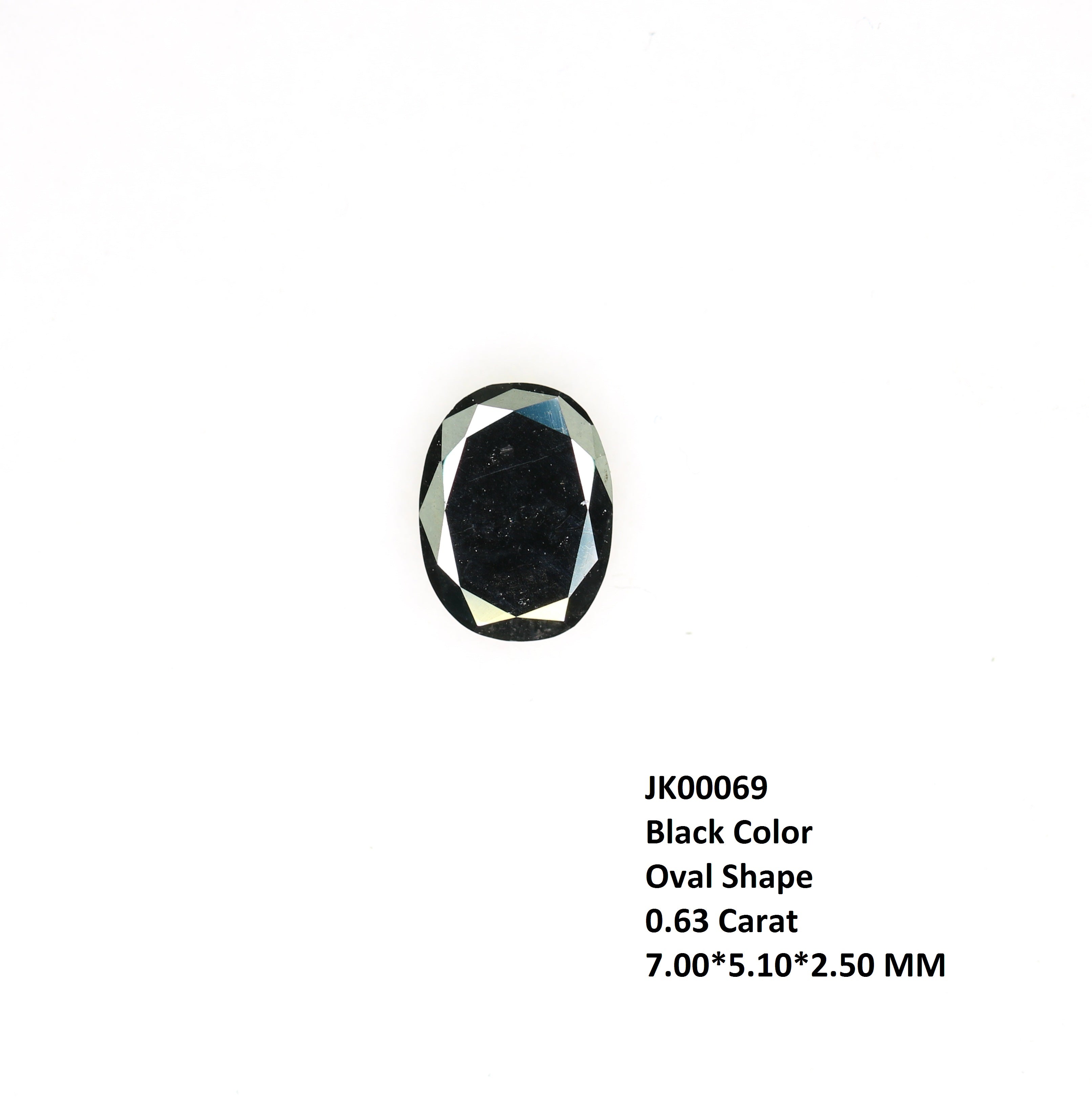 0.63 CT Black Oval Diamond For Anniversary Gift Ring