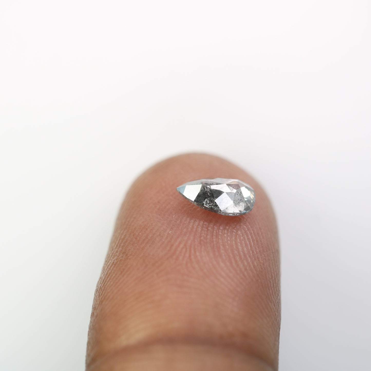 0.74 CT Pear Shape Salt And Pepper Natural Diamond For Engagement Ring | Diamond Pendant