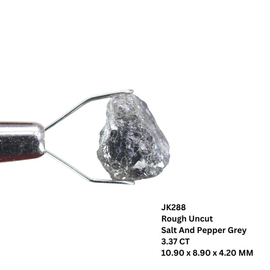 3.37 CT Fancy Salt And Pepper Grey Rough Uncut Diamond For Wedding Ring | Engagement Ring