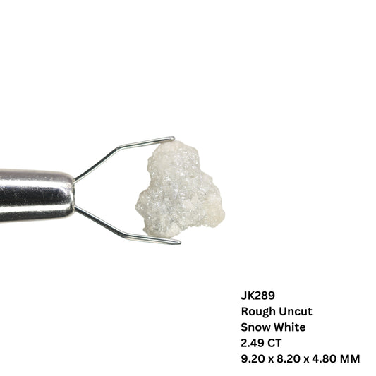 2.49 CT Rough Uncut Loose Snow White Diamond For Engagement Ring