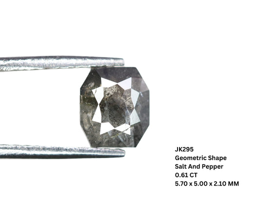 0.61 CT Salt And Pepper Geometric Shape Diamond For Engagement Ring | Diamond Pendant