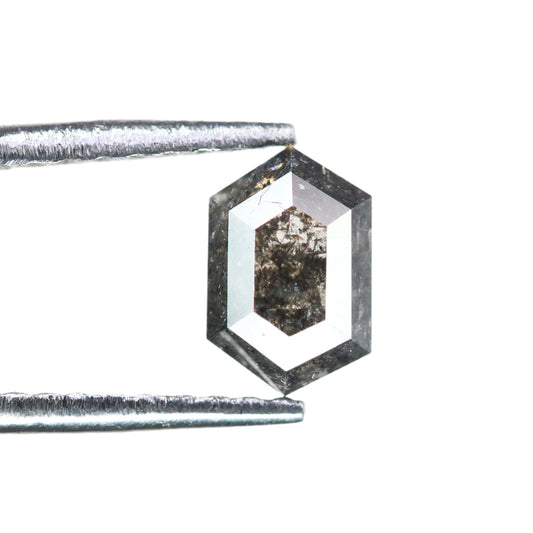 0.50 CT Salt And Pepper Hexagon Shape Rustic Diamond For Halo set Ring | Bezel Set Ring | Gift For Her