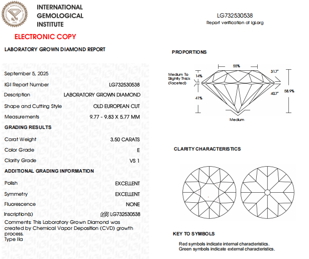 3.50 CT Old European Cut Lab Grown Diamond For Engagement Ring | Fine Jewelry
