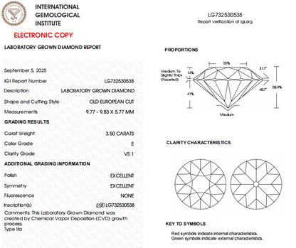 3.50 CT Old European Cut Lab Grown Diamond For Engagement Ring | Fine Jewelry