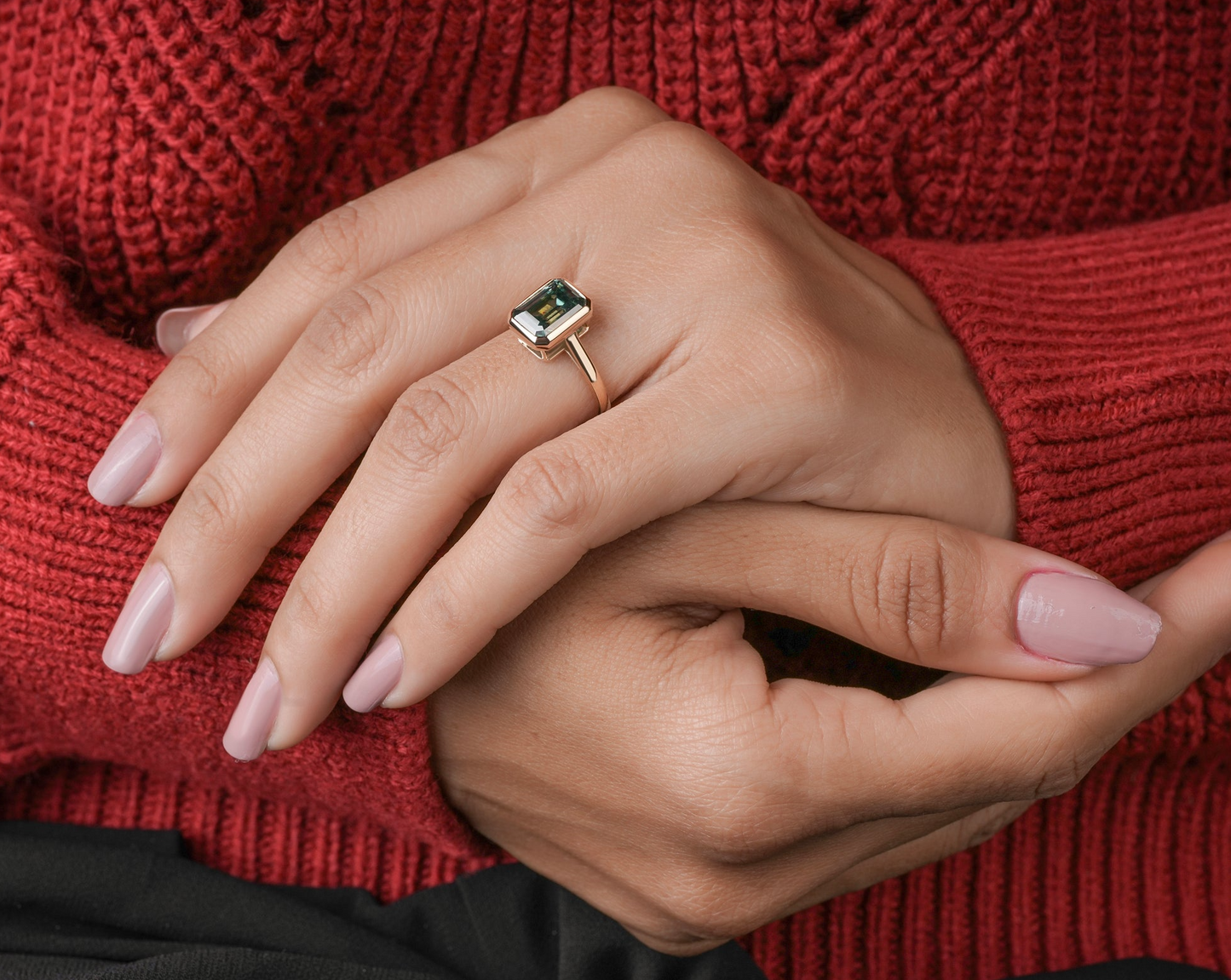 Unique Birthstone Ring, 3.50CT Emerald Cut Engagement Ring, Bezel Set Anniversary Ring ,Vintage Emerald, Wedding Statement Jewelry