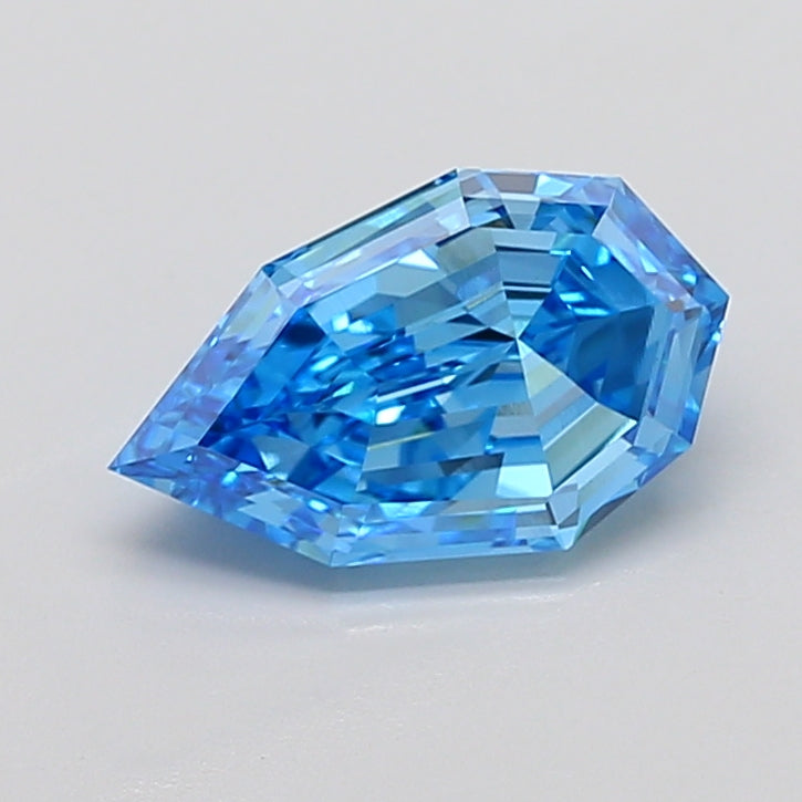 3.34 CT Pear Step Cut Lab Grown Diamond | VVS2 Clarity, Blue Color IGI Certified
