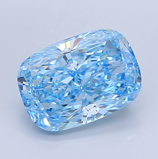 5 Carat Cushion Cut Fancy Vivid Blue Lab Grown Diamond | IGI Certified, VS Clarity, Diamond for Engagement Ring