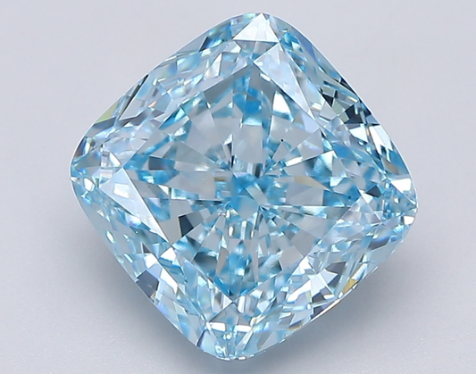 5 Carat Cushion Shape Blue Lab Grown Diamond | IGI Certified, VS Clarity, Perfect for Engagement Ring