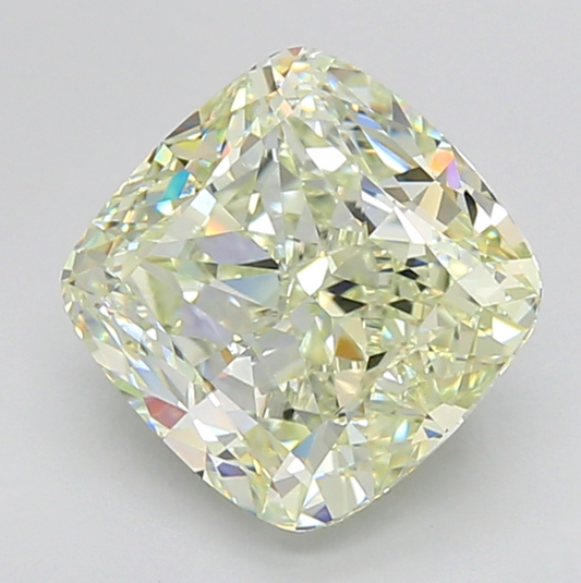 5 Carat Cushion Cut Fancy Light Yellow Lab Grown Diamond | IGI Certified, VVS2 Clarity, Ideal for Engagement Rings