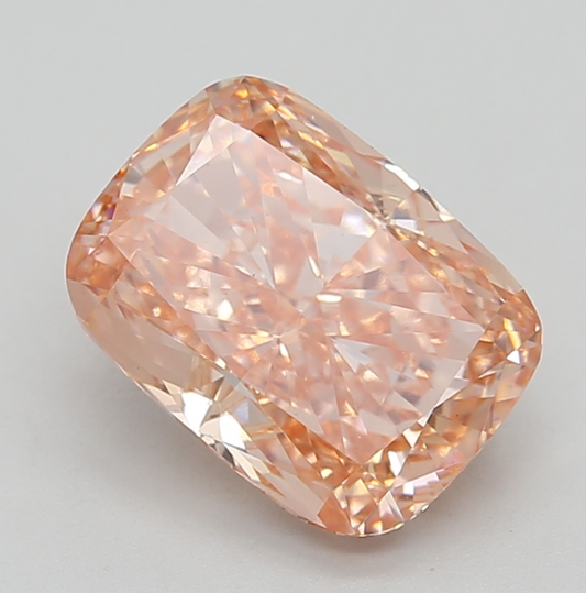 Fancy Vivid Orangy Pink Cushion Brilliant Cut Lab Grown Diamond | IGI Certified, Perfect for Engagement Rings