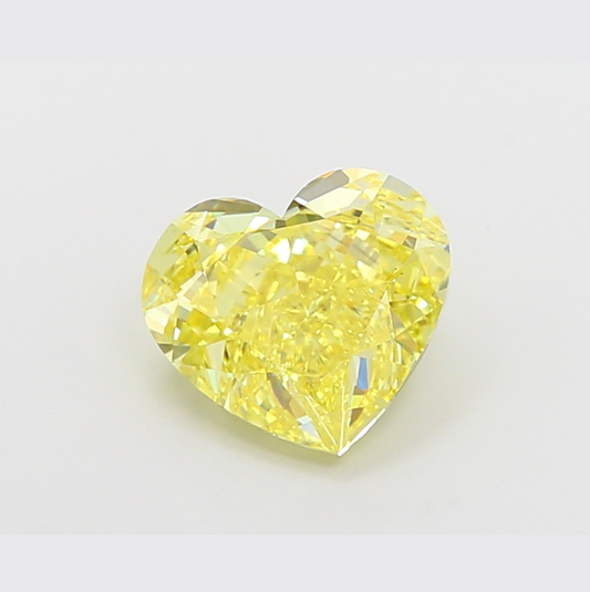 IGI Certified Heart Cut 2.50 Carat Lab Grown Diamond | Fancy Yellow Lab Grown Diamond for Engagement Ring