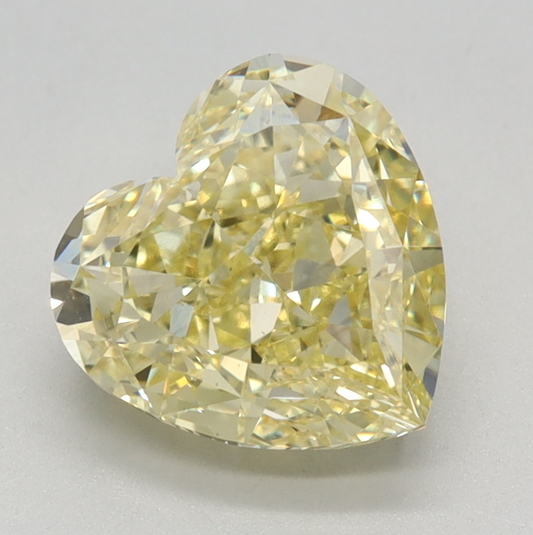 2.55 CT Heart Modified Brilliant Cut VVS2 Clarity Fancy Yellow Lab Grown Diamond for Engagement Ring