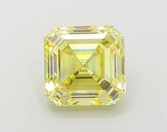 2.57 CT Asscher Cut Fancy Yellow Color IGI Certified Lab Grown Diamond for Engagement Ring