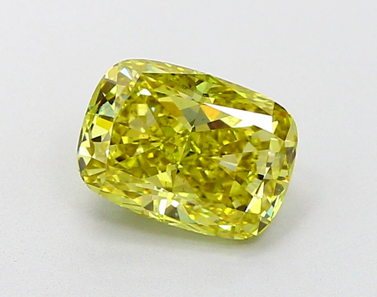 Certified Vivid Yellow Cushion Cut Lab Grown Diamond | IGI Certified VS2 Clarity Wholesale Diamond