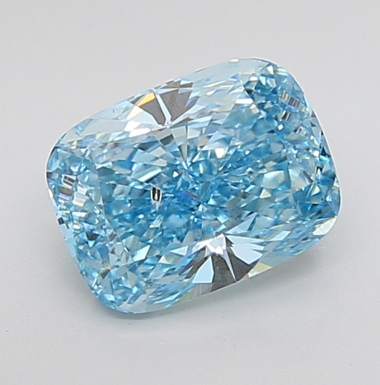 IGI Certified Cushion Cut Blue Color SI1 Clarity Lab Grown Loose Diamond