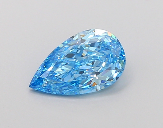 1 CT Blue Color Lab Grown Diamond | IGI Certified Pear Shape Lab Diamond