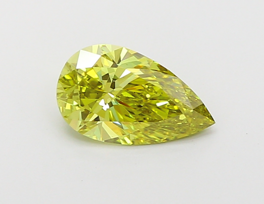 1.15 Carat Greenish Yellow Color Pear Cut IGI Certified Lab Grown Diamond