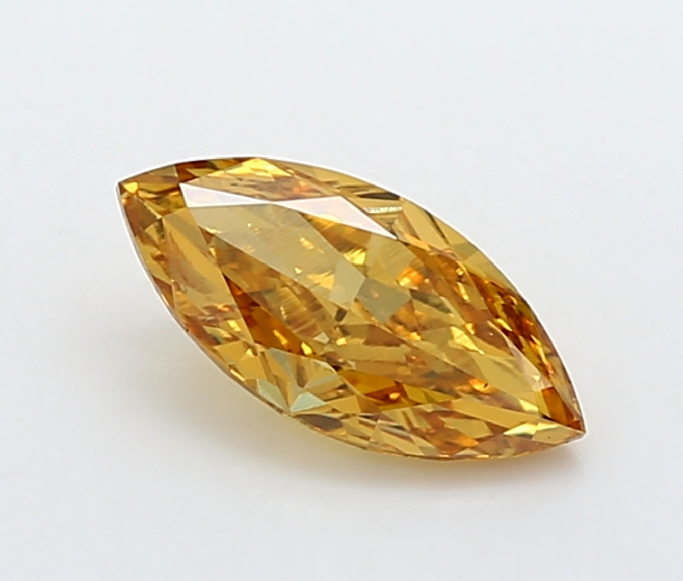 1.00 CT Marquise Cut Lab Grown Diamond Fancy Vivid Brownish Yellow | IGI Certified | Lab Created Diamond for Rings