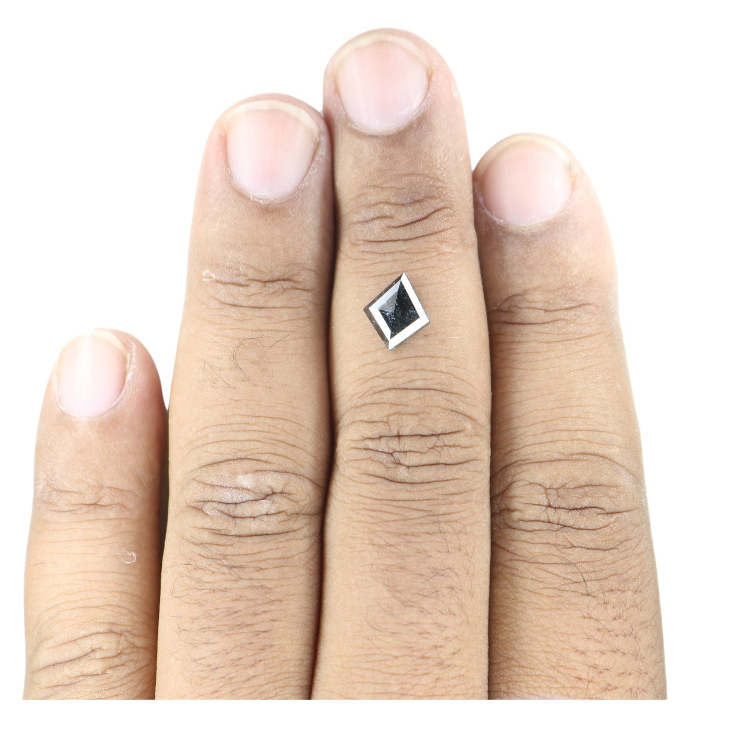 1.35 CT Kite Shape Salt And Pepper Rustic Diamond For Statement Jewelry | Diamond Ring