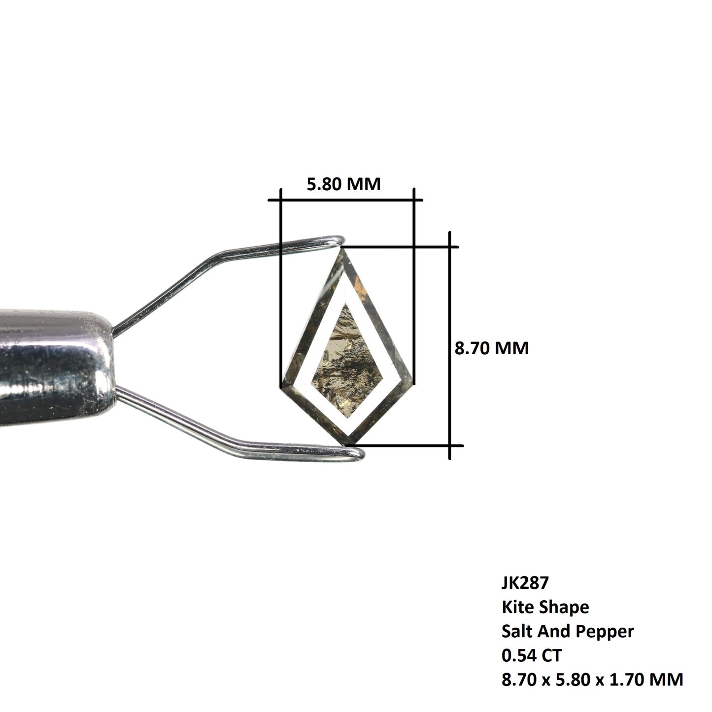 0.54 CT Kite Shape Salt And Pepper Diamond For Engagement Ring - JayKrishna Diamond