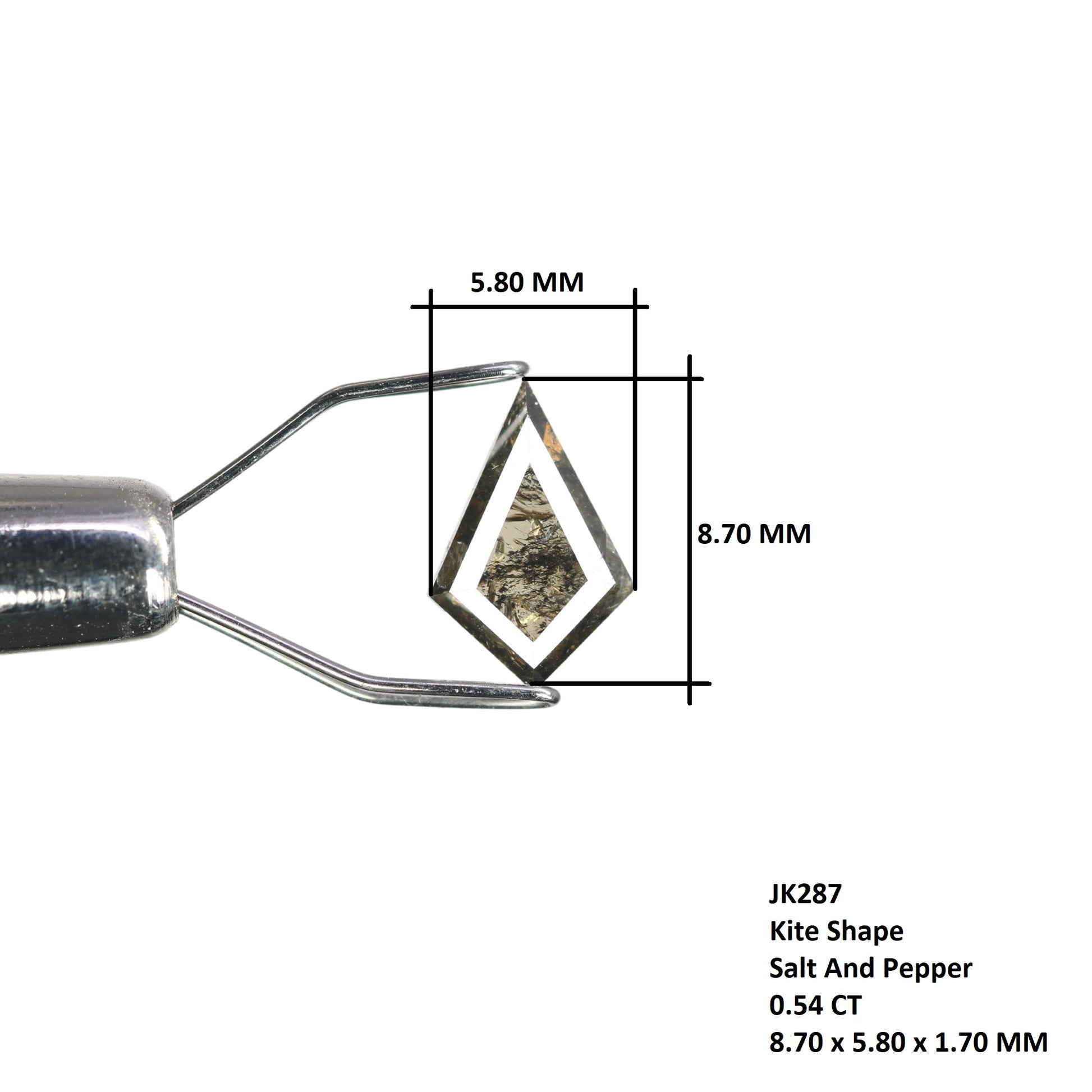 0.54 CT Kite Shape Salt And Pepper Diamond For Engagement Ring - JayKrishna Diamond