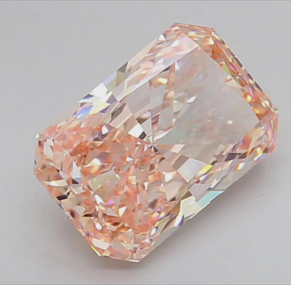 3.89 CT Radiant Cut Fancy Intense Pink Lab Grown Diamond | IGI Certified Loose Diamond