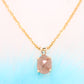 Oval Shape Peach Diamond Pendant with 18K Yellow Gold Chain Necklace For Women