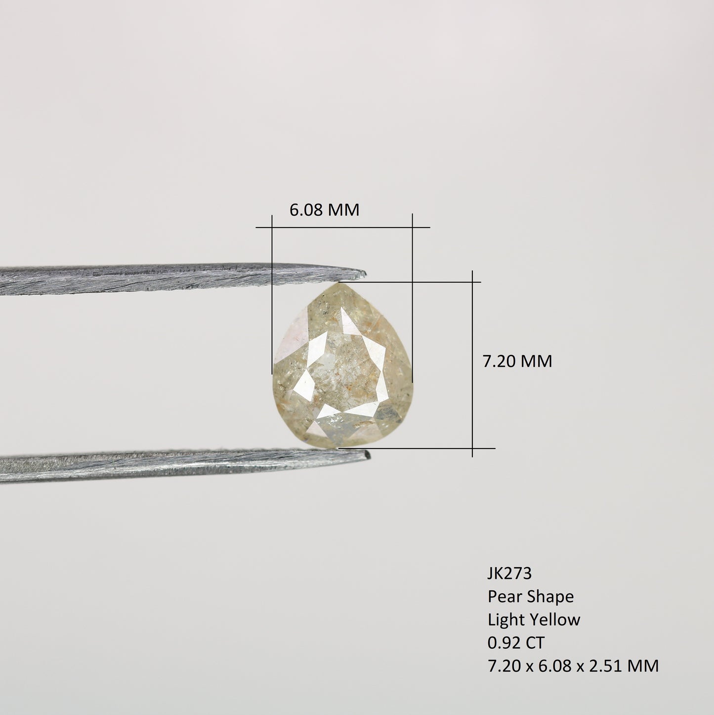 0.92 CT Light Yellow Loose Natural Pear Cut Diamond For Birthday Gift Ring | Double Band Pear Shape Diamond Ring
