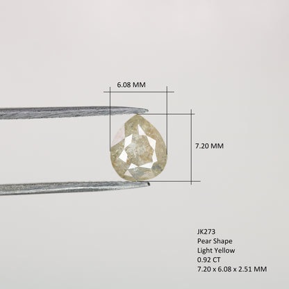 0.92 CT Light Yellow Loose Natural Pear Cut Diamond For Birthday Gift Ring | Double Band Pear Shape Diamond Ring - JayKrishna Diamond