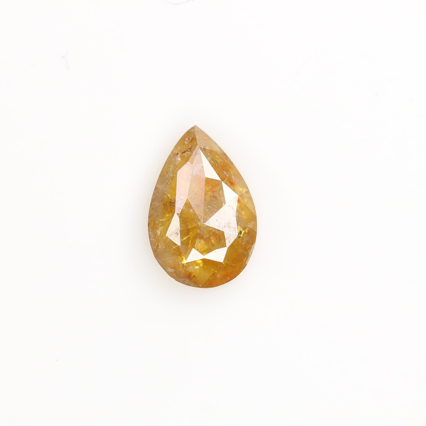 0.62 CT Golden Yellow Brilliant Cut Pear Diamond For Halo Pendant | Prong Set Pear Diamond Jewelry