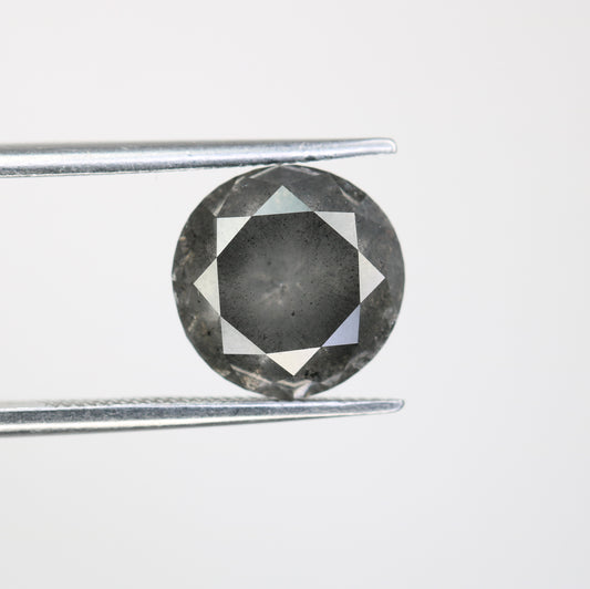 4.57 CT Salt And Pepper Loose Round Brilliant Cut Diamond For Galaxy Ring - JayKrishna Diamond